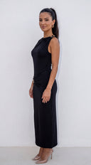 Seranova Ring Detail Midi Dress - Black