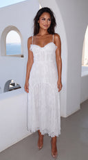 Liella Lace Trim Maxi Dress - Off White