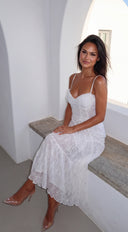 Liella Lace Trim Maxi Dress - Off White