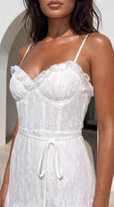 Liella Lace Trim Maxi Dress - Off White