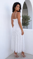 Liella Lace Trim Maxi Dress - Off White