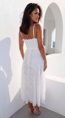 Liella Lace Trim Maxi Dress - Off White