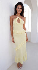 Limoncello Ruffle Maxi Dress - Yellow