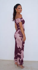 Savi Drop Shoulder Maxi Dress - Purple Multi