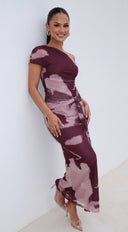 Savi Drop Shoulder Maxi Dress - Purple Multi