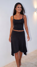 City Muse Midi Skirt Set - Black