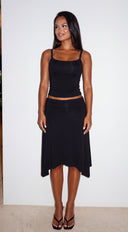 City Muse Midi Skirt Set - Black