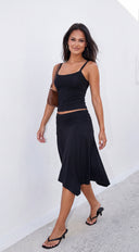 City Muse Midi Skirt Set - Black