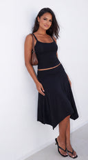 City Muse Midi Skirt Set - Black