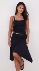 City Muse Midi Skirt Set - Black