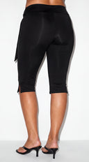 Joa Side Tie Capri Leggings - Black
