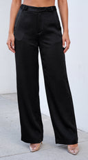 Auvé Wide Leg Pants - Charcoal Black