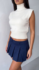 Ravelle Pleated Mini Skort - Navy