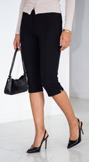 Zavina Side Slit Capri Pants - Black