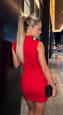 Nyvella Keyhole Mini Dress - Red