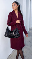 Alera Longline Coat - Burgundy
