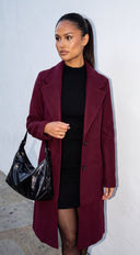 Alera Longline Coat - Burgundy