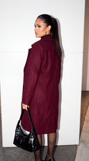 Alera Longline Coat - Burgundy