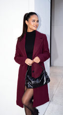 Alera Longline Coat - Burgundy