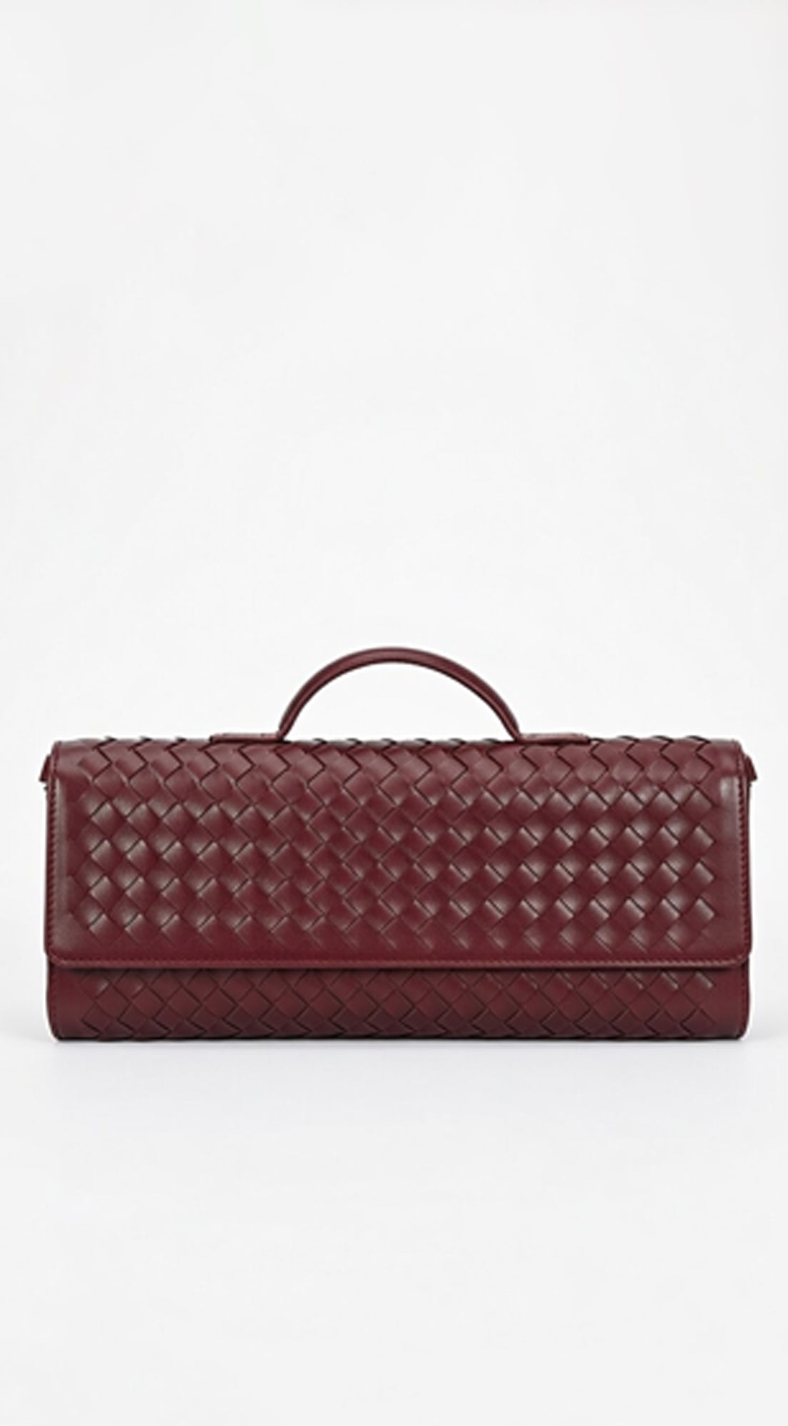 Milano Woven Clutch Handbag - Burgundy