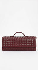 Milano Woven Clutch Handbag - Burgundy