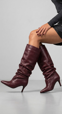 Nerina Pointed-Toe Knee-high Slouch Boots - Wine