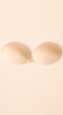 Adhesive Plunge Bra with Back Strap - Beige