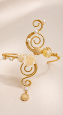 Amalfi Floral Pearl Arm Cuff - Gold