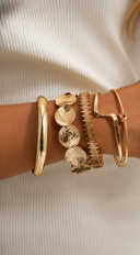 Riri 5-piece Gold Bangle Bracelet Set - Gold