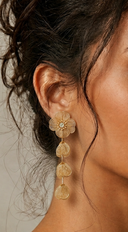 Sunset Bloom Metal Flower Earrings - Gold
