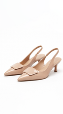 Valentina Sling back Heel - Beige