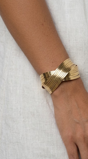 Cross Wire Cuff Bracelet - Gold