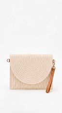 Tina Braided Envelope Clutch - Ivory