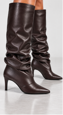 Nerina Pointed-Toe Knee-high Slouch Boots - Brown
