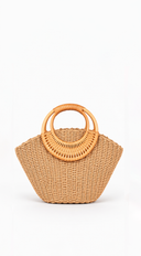 En La Playa Straw Tote Bag - Khaki