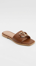 Verona Emblem Slide Sandals - Brown