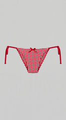Marbella Gingham Tie Bikini Set - Red