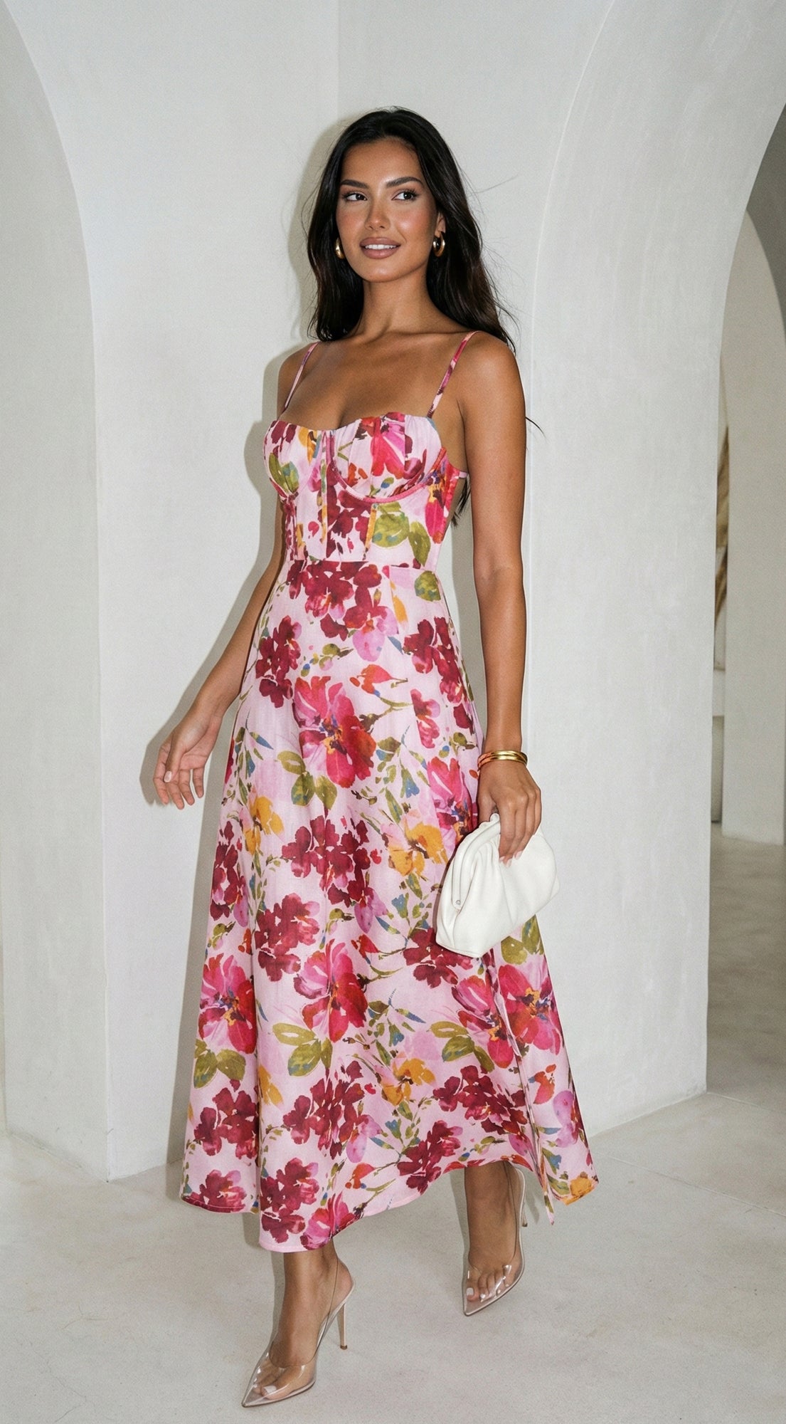 Floréa Bodice Floral Maxi Dress - Pink