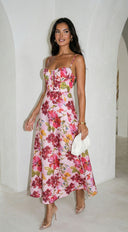 Floréa Bodice Floral Maxi Dress - Pink