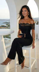 Bellamora Lace Off Shoulder Jumpsuit - Black