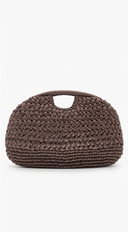 Raya Straw Woven Clutch Bag - Brown