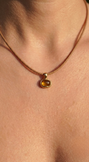 Sahara Tiger Eye Pendant Cord Necklace - Brown