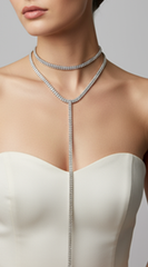 Shine On Me Double Layered Choker Necklace - Silver