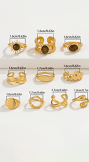 Genevieve Luxe 10 Piece Ring Set - Gold
