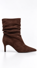 Zélie Slouch Suede Pointed Toe Ankle Boots - Brown