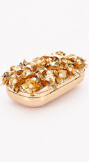 Pearl & Petal Evening Clutch - Gold