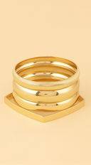 Lustre Layers Multi-Shape Shiny 4 Piece Set Bracelets - Gold