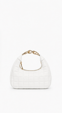 Lux Quilted Faux Leather Hobo Bag - White