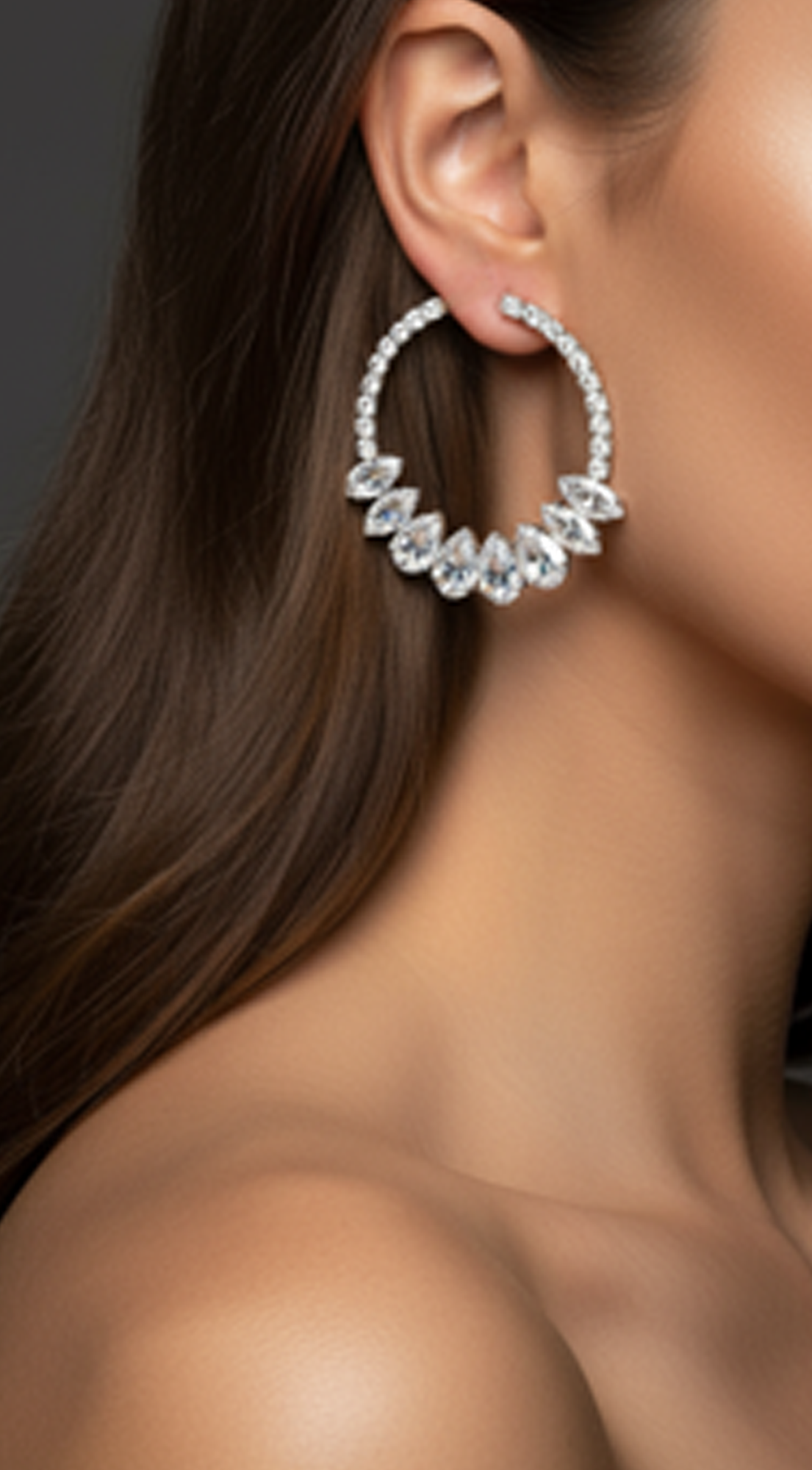 Celebration Silver Crystal Hoop Earrings