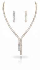 Azara Rhinestone Earring And Necklace Set - Gold